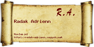 Radak Adrienn névjegykártya